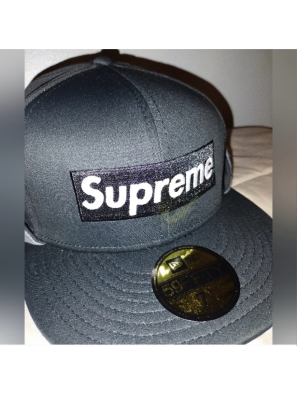 Supreme FW20 Black GORETEX WINDSTOPPER Earflap Box Logo New Era Fitted Cap 7 1/2 - Picture 3 of 12